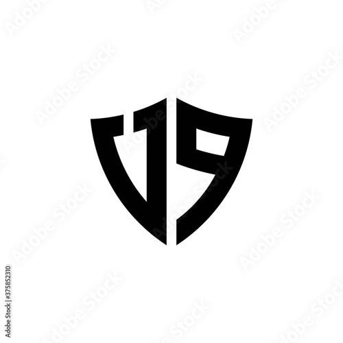Free Download UP monogram logo with shield shape design template - GFXLoad