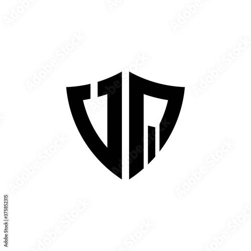 Free Download UQ monogram logo with shield shape design template - GFXLoad