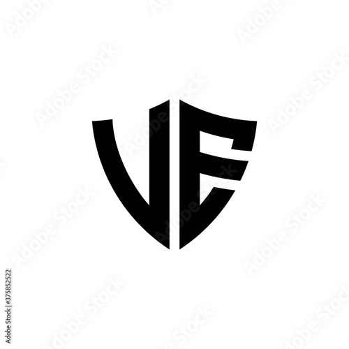 Free Download VE monogram logo with shield shape design template - GFXLoad