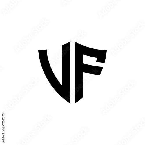Free Download VF monogram logo with shield shape design template - GFXLoad