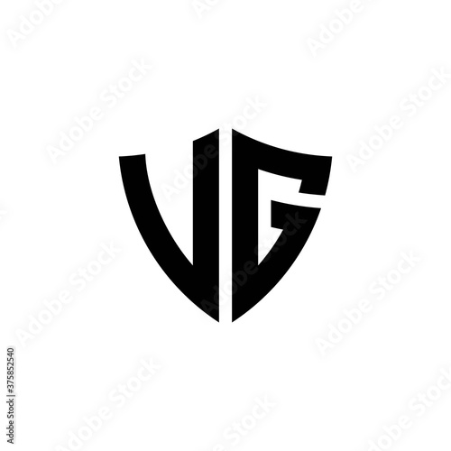 VG monogram logo with shield shape design template