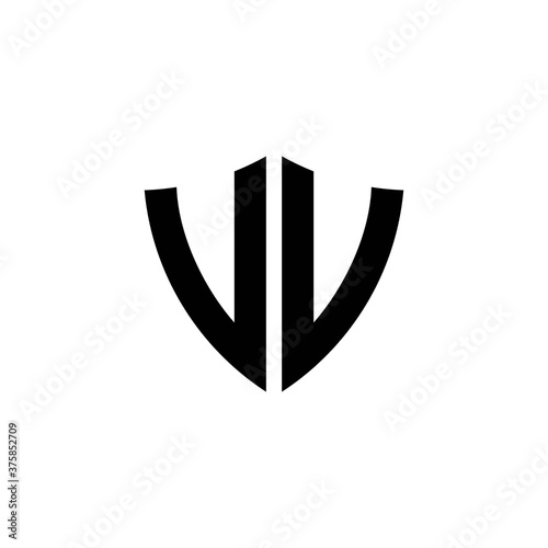 Free Download VV monogram logo with shield shape design template - GFXLoad