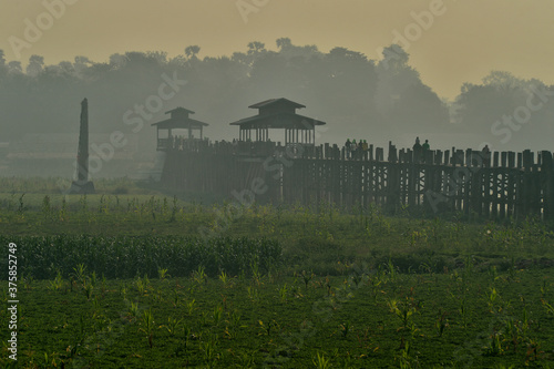 Farmland around U Bein Bridge photo