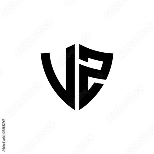 Free Download VZ monogram logo with shield shape design template - GFXLoad
