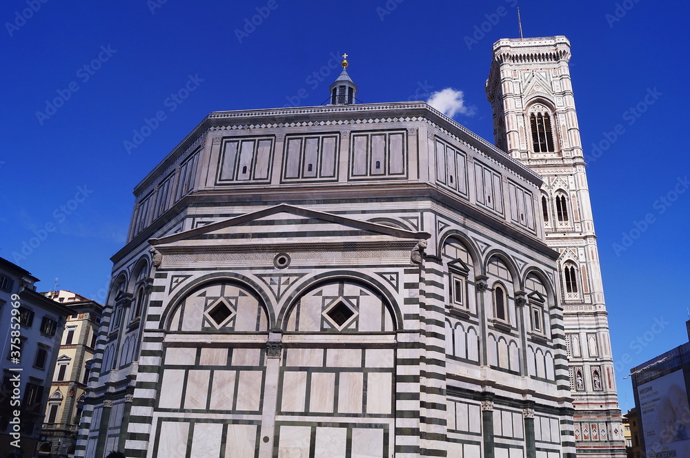 Baptistery and Giotto's bell tower in Florence, Italy