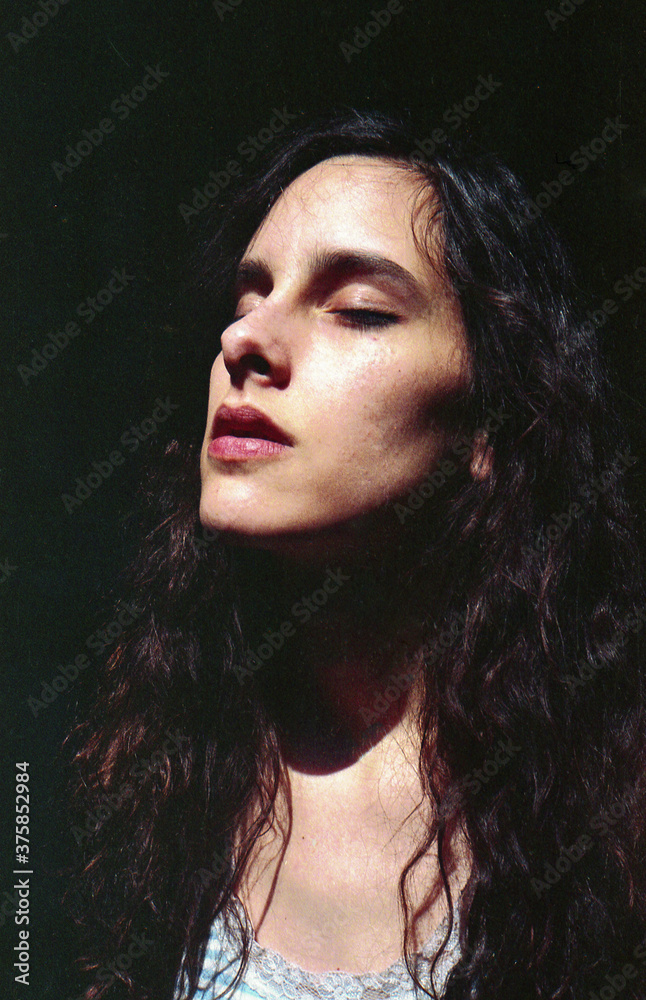 Portrait of a beautiful girl with closed eyes Portrait of a beautiful girl with closed eyes