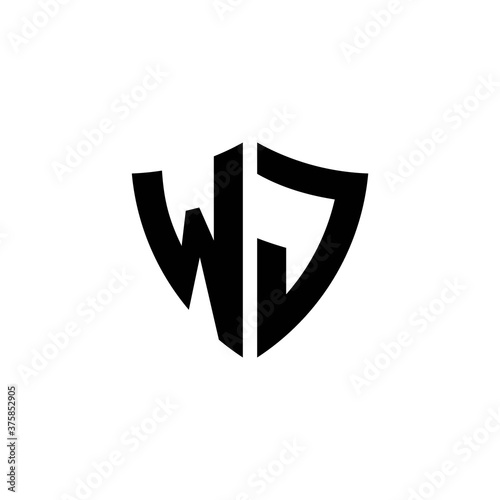 Free Download WJ monogram logo with shield shape design template - GFXLoad