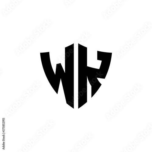 Free Download WK monogram logo with shield shape design template - GFXLoad