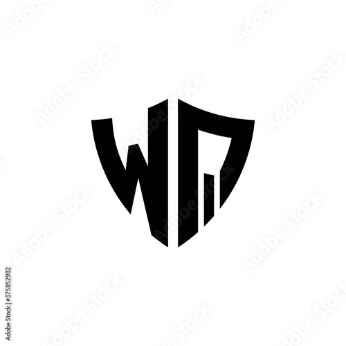 Free Download WQ monogram logo with shield shape design template - GFXLoad