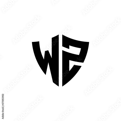 Free Download WZ monogram logo with shield shape design template - GFXLoad