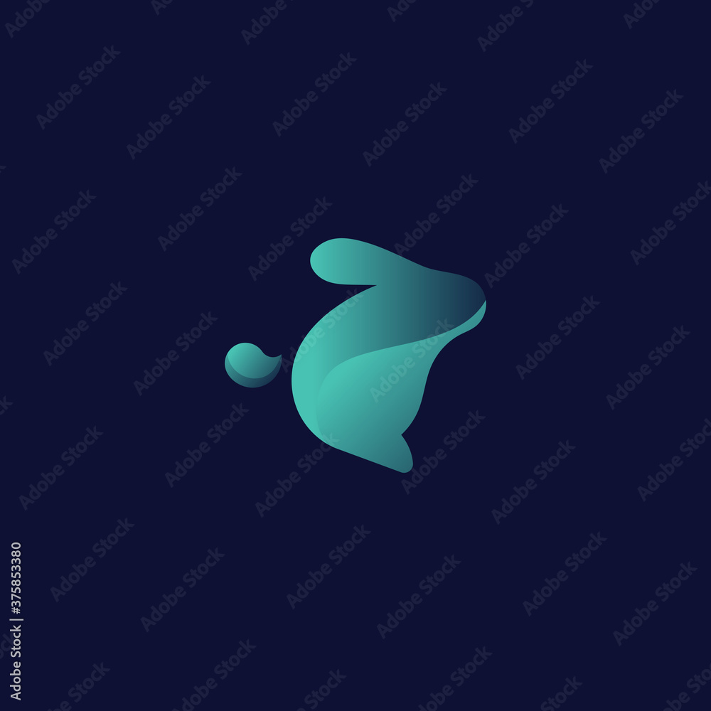 Bunny / Rabbit design simple minimalist modern fit for your company logo illustration