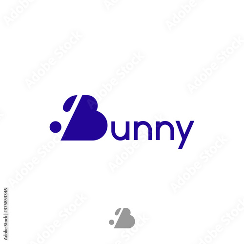 Bunny letter b design simple minimalist fit for your company , illustration