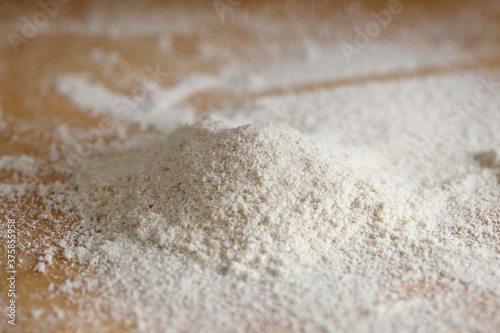 Coconut flour on the wooden table