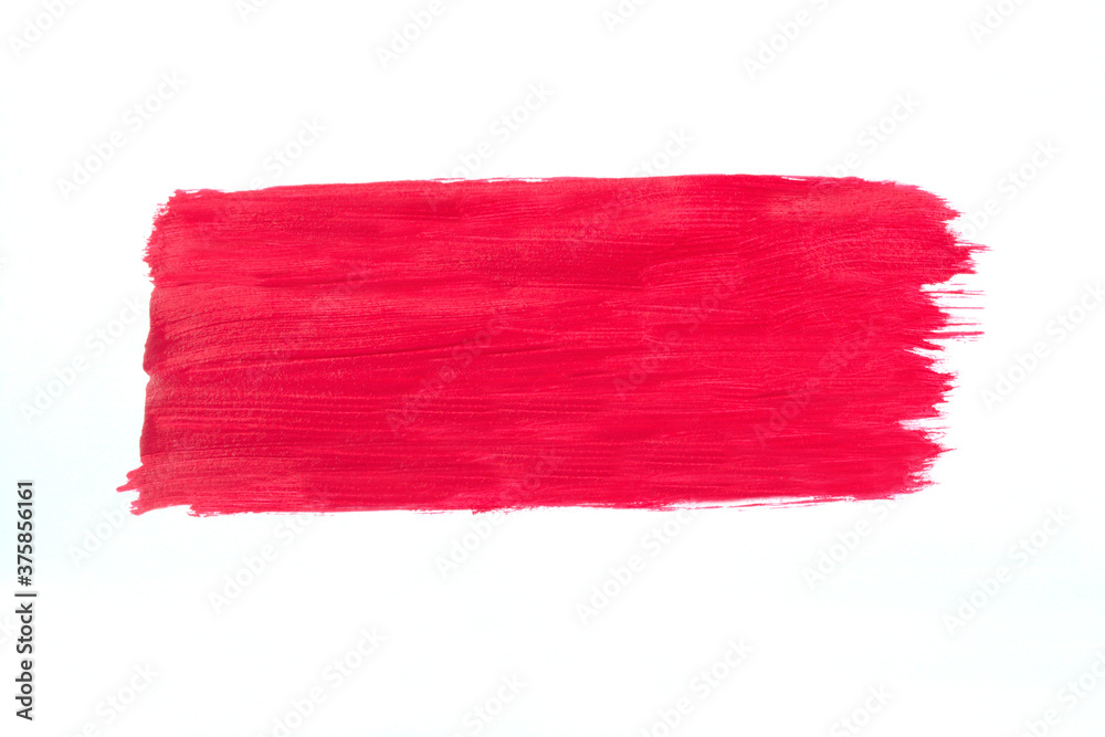 Fototapeta premium Red paint stroke on a white background