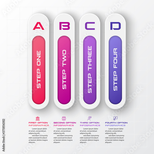 Business infographics template 4 steps ,Vector illustration.