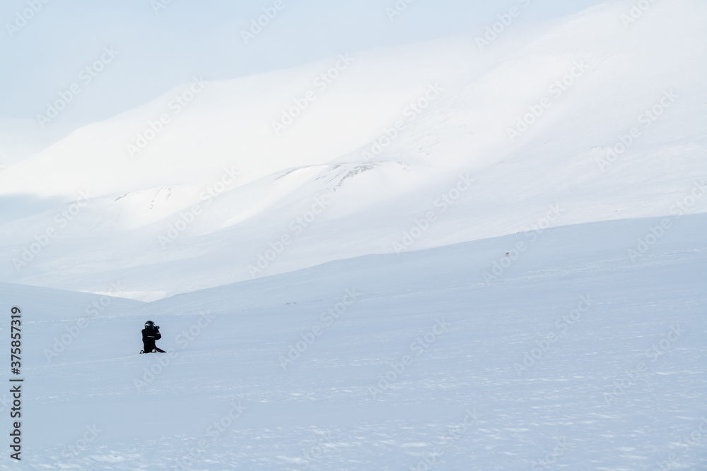Nature photographer  on Svalbard, Spitsbergen