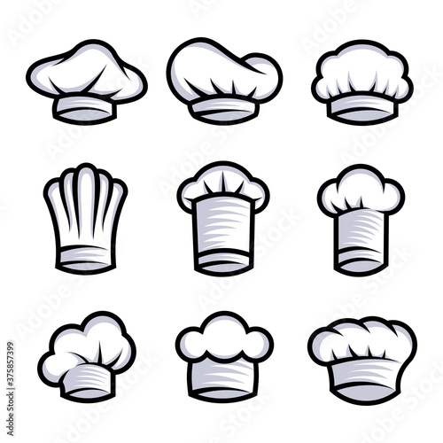 chef hats vector set collection graphic clipart design vector illustration.