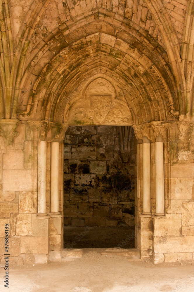 Crac de chevalier Syria 2009 interior the best-preserved of the Crusader castles - obrazy, fototapety, plakaty 
