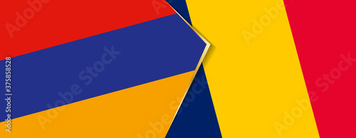 Armenia and Chad flags  two vector flags.