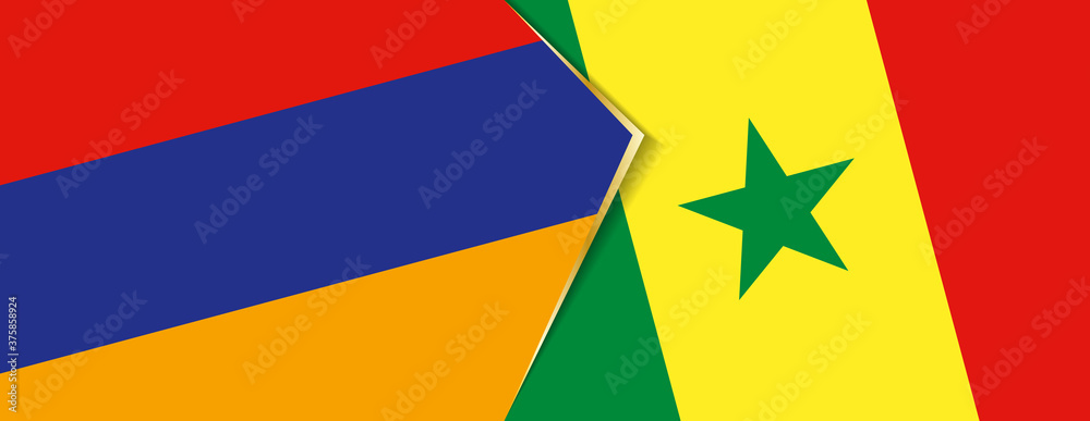 Armenia and Senegal flags, two vector flags. Armenia and Senegal flags, two vector flags.
