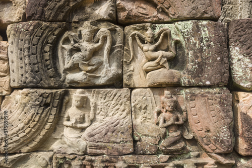 nearby pediment with Vishnu and Brahma as adorants