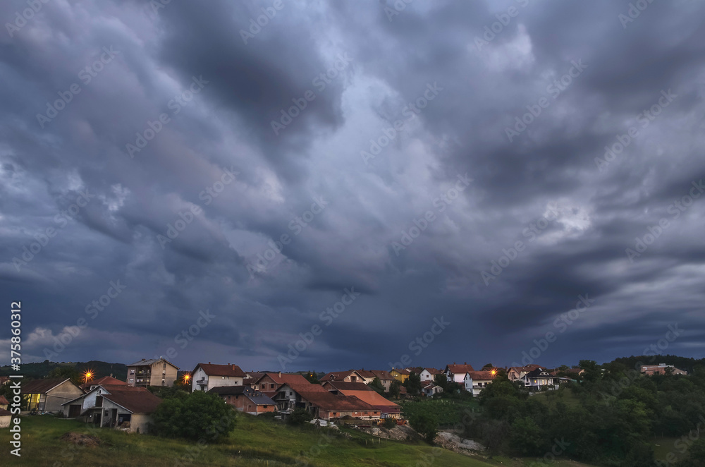 Stormy clouds above the Valjevo city in western Serbia Stormy clouds above the Valjevo city in western Serbia