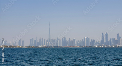 Panoramic view of business bay and downtown area of Dubai