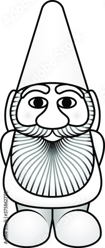 A male garden gnome. In white.