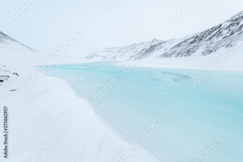 Melting glacier lake in Svalbard, Arctic Ocean