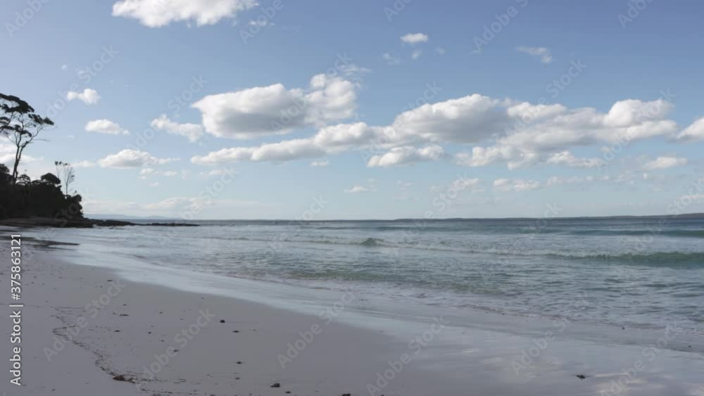 Hyams Beach in Jervis Bay south of Sydney Australia on a calm cloudy afternoon, Locked shot Hyams Beach in Jervis Bay south of Sydney Australia on a calm cloudy afternoon, Locked shot