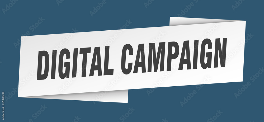digital campaign banner template. ribbon label sign. sticker