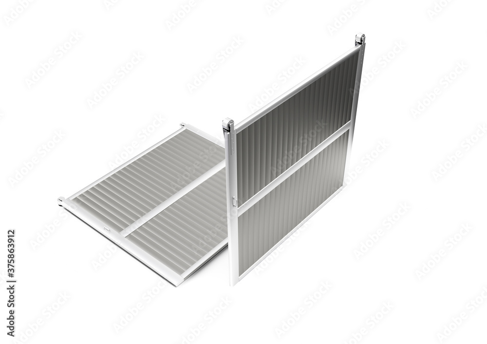 A steel barricade isolated on a white background - 3d render A steel barricade isolated on a white background - 3d render