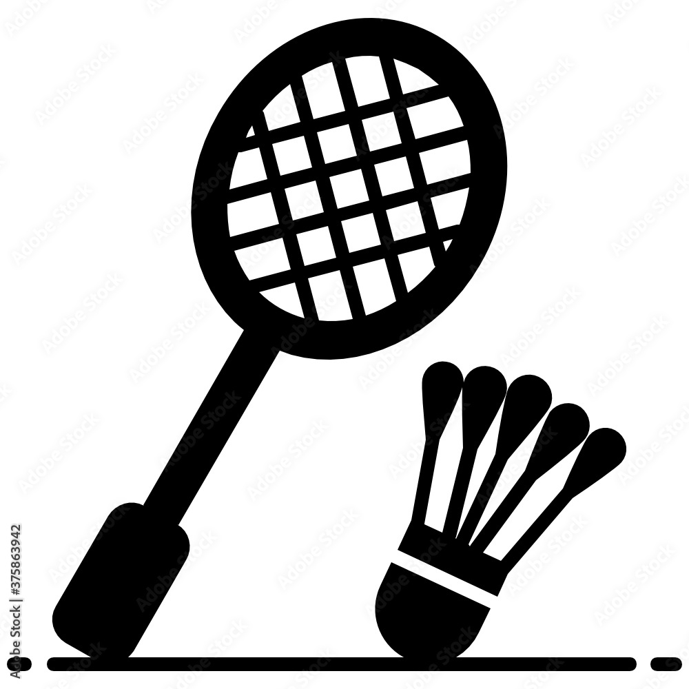 Racket with shuttlecock, badminton concept icon
Racket with shuttlecock, badminton concept icon