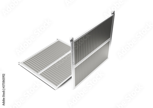 A steel barricade isolated on a white background - 3d render