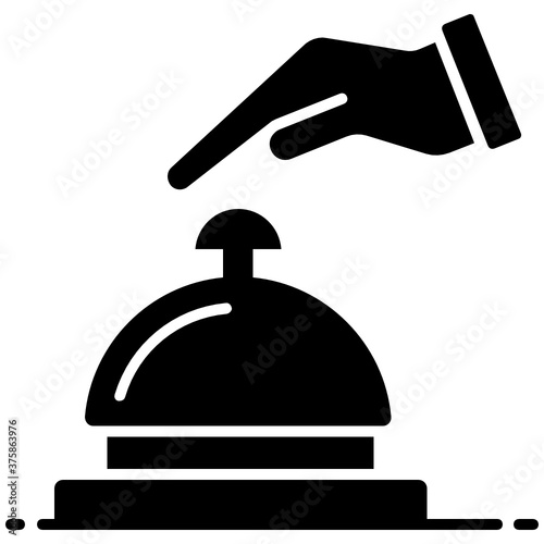 
Reception bell with hand showing bell service icon
