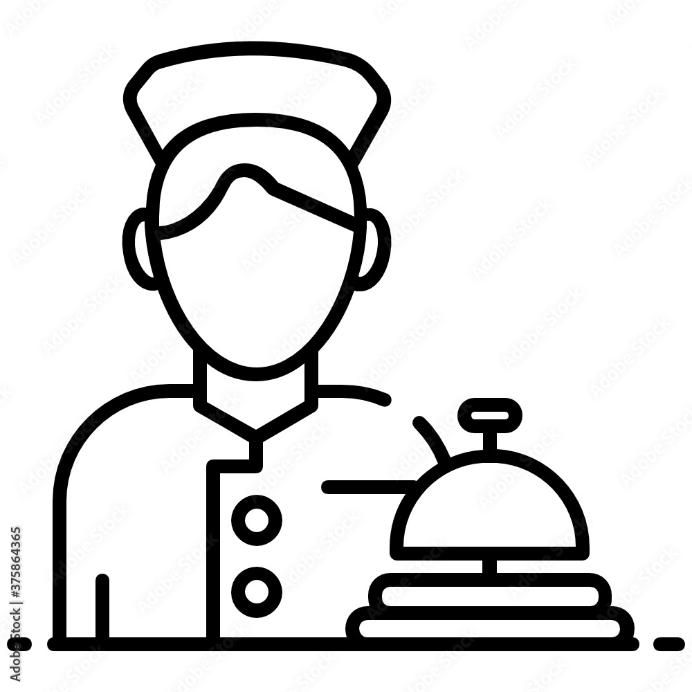 Male person with bell denoting concierge service icon
Male person with bell denoting concierge service icon