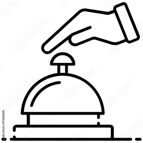 
Reception bell with hand showing bell service icon
