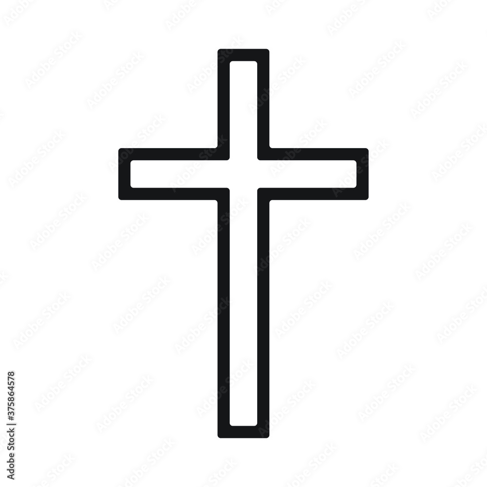 Cross vector shape symbol. Christianity sign. Christian religion icon. Catholic and protestant faith logo or image. Black silhouette isolated on white background. Cross vector shape symbol. Christianity sign. Christian religion icon. Catholic and protestant faith logo or image. Black silhouette isolated on white background.