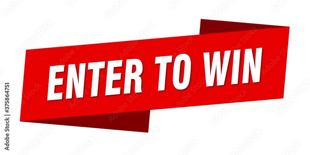 enter to win banner template. ribbon label sign. sticker Stock Vector