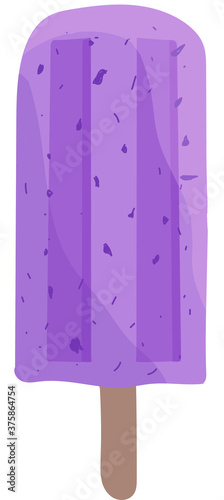 Ilustración de vector de helado de hielo. Helado de palo morado aislado.