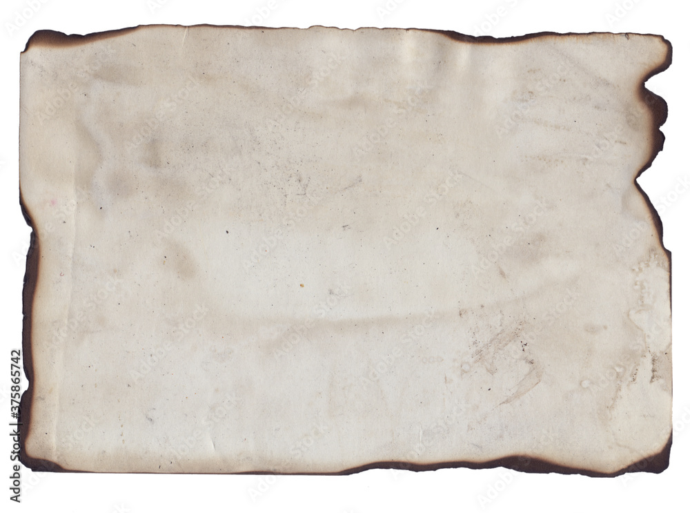 Obraz premium Old vintage texture retro paper with burned edges, stains and scratches background