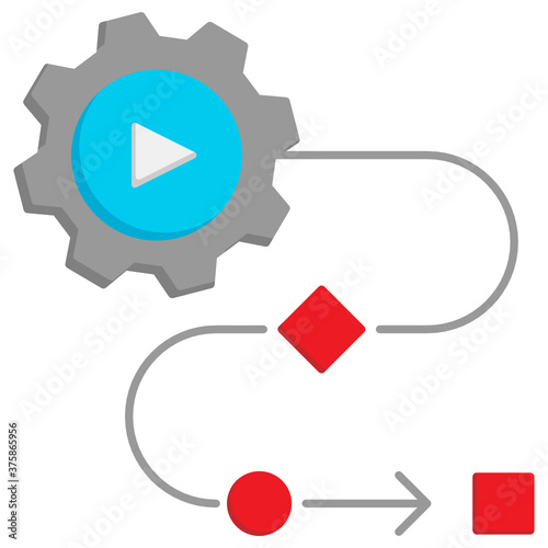 Merger and Acquisition Takeover Tactics Concept, Execution Process on white background, managerial specialization vector color icon design, M&A Symbols 