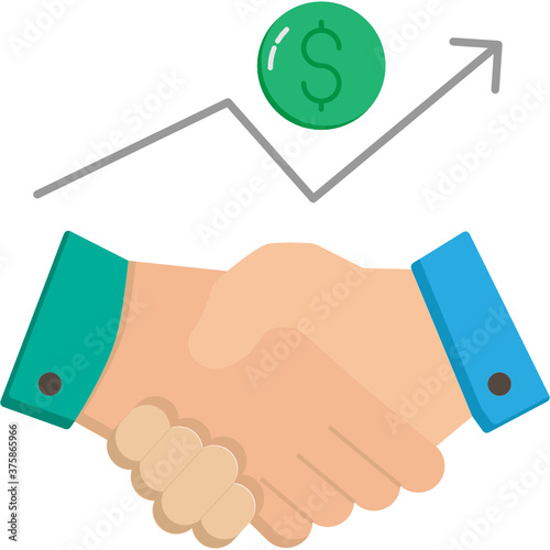Merger and Acquisition Shareholder Collabration Concept, Payment by cash transcation on white background, M&A Symbols Vector Color Icon design 