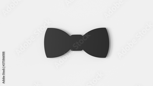 3d render black volume bow tie