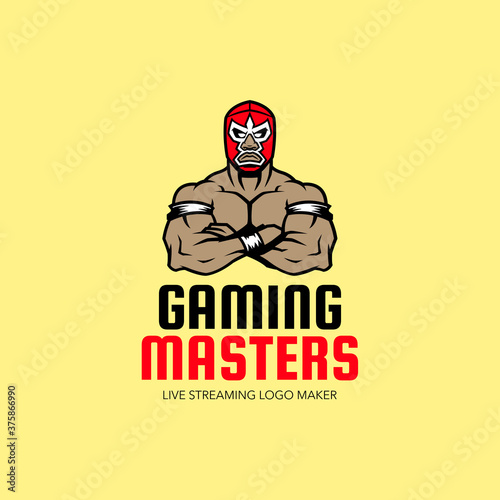 a Wrestler Illustration Mascot Gaming Logo Esport Graphics