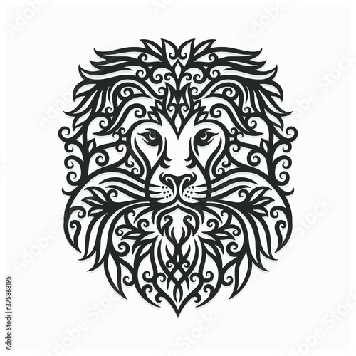 dayak ornament lion illustration (ID: 375868195)