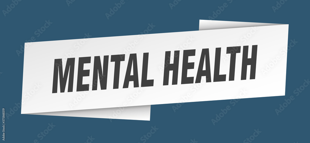 mental health banner template. ribbon label sign. sticker