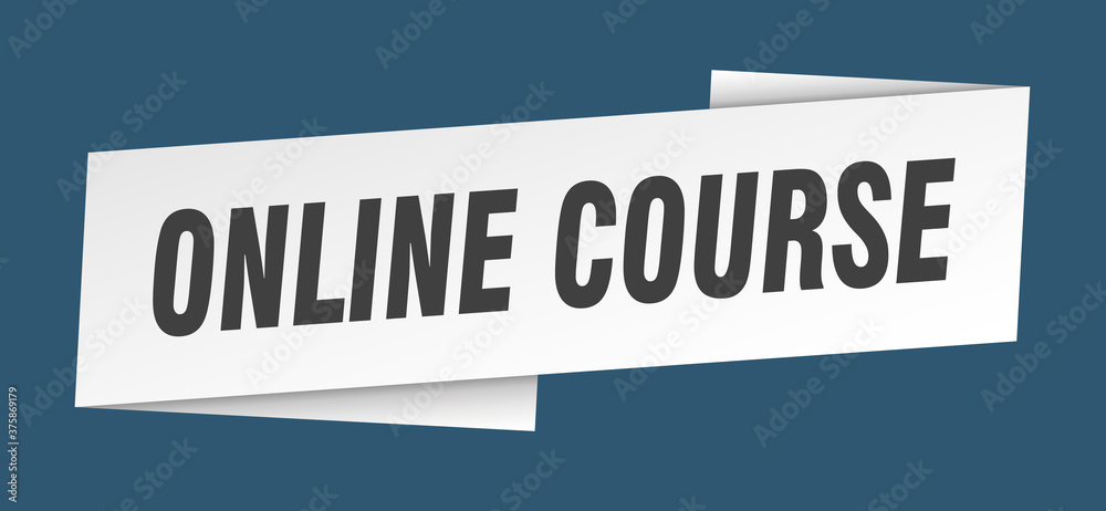 online course banner template. ribbon label sign. sticker