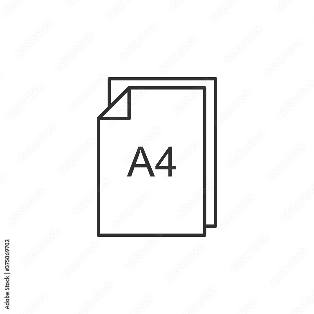 A4 paper icon on white background. Vector illustration
A4 paper icon on white background. Vector illustration