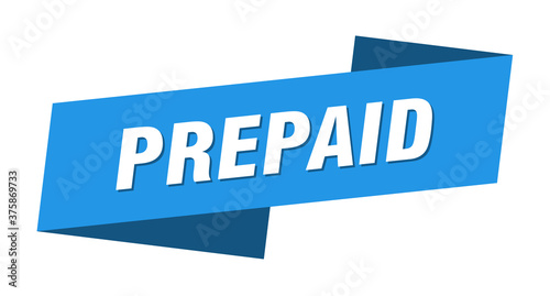 prepaid banner template. ribbon label sign. sticker